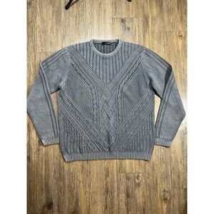 Gray Cableknit Nanibon Men's Wool Sweater Large Made In Italy